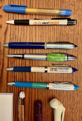 Pharmaceutical Drug Rep Lot of 23 – Metal Pens Penlights Note Pads Stapler