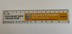 Vtg 76′ Quinidex Extentabs Pharmaceutical Drug Rep A H Robins Ruler Plastic 15mm