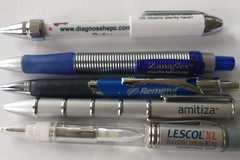 Lot 5 Pharmaceutical Drug Rep Pens Medical Pharmacy Collectibles Heavy Metal