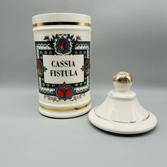 Vintage Cassia Fistula Lidded Ceramic Apothecary Jar Jeanne Robinette California