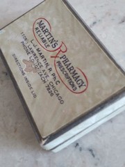Vintage Drug Store Prescription Pill Box Martin’s Reliable Pharmacy 1942 Chicago