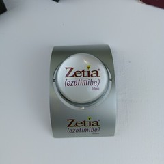 ZETIA Pharmaceutical Spinning Clock W/ Original Box & Directions desk clock
