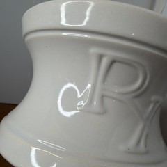 VINTAGE RX Pharmacy DISPLAY Large Mortar and Pestle White