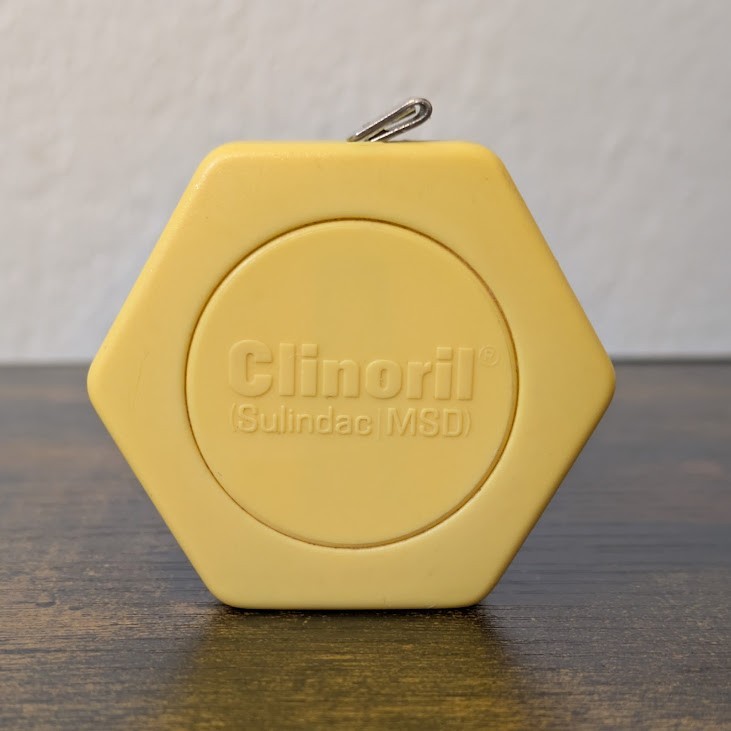 Clinoril (Sulindac MSD) Yellow Tape Measure Pharmaceutical Drug Rep Promo Advert