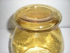 Vintage Apothecary Jar Amber Yellow Urn Ginger Glass Canister 9″