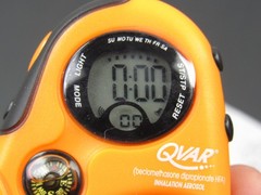 Qvar Carabiner Digital Watch Compass Stopwatch Drug Rep Pharmaceutical Promo