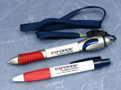 Rare Lot 2 Exforge Drug Rep Pharmaceutical Promo Advertising Pens 1 Lanyard Clip