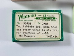 Lot (x4) Wiggins Drug Store 40s 50s Pill Medicine Boxes Codine Larned KS kansas