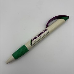 Vtg AVAPRO Pen Plastic Retractable Drug Rep – White Purple Green