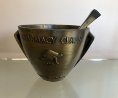 Vintage Pharmacy Class 1973 Mortar & Pestle Rx Secundum Artem Schering