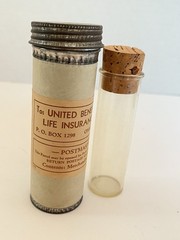 Vintage Testing Mailing & Glass Sample Tubes United Benefit Insurance Omaha