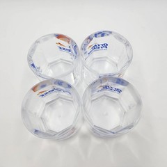 Ortho-Prefest Clear Transparent Plastic Hexagon Lidded Company Jars Lot of 4