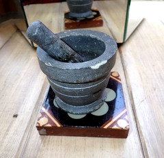 Schist Stone Herb Mortar Pestle Antique Carved Small Mortar