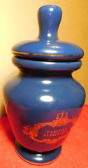 C/J~Apothecary Jar Eli Lilly „Paeonia Albiflora“ Pharmaceutical 4-58 Blue Empty