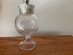 VTG.Dakota 5 INCH Vacuum Oil Co.Pharmacy Apothecary Display Jar 5” Mini RARE SZ.