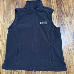 Pharmaceutical Rep Drug Merch Swag Seroquel Black Lands’ End Fleece Vest Medium