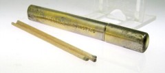 Vintage Merck „Iodabs“ 3 Iodabs Sticks In Metal Tube First Aid