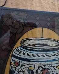 4 Stain Glass Panels Schering Pharmacy Rx Ad Premium USA Bicentennial 1976 VTG