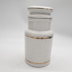 1960s Ceramic Apothecary Pharmaceutical Jar Trandate Labetalol HCI/Glaxo 6.25″ H