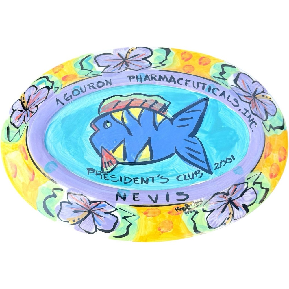 Agouron Pharmaceuticals 2001 Presidents Club Nevis Collectible Rare Fish Platter