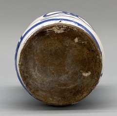 c. 1709 South Italian ‚Naples‘ Majolica Blue & White Albarello Drug Pharmacy Jar