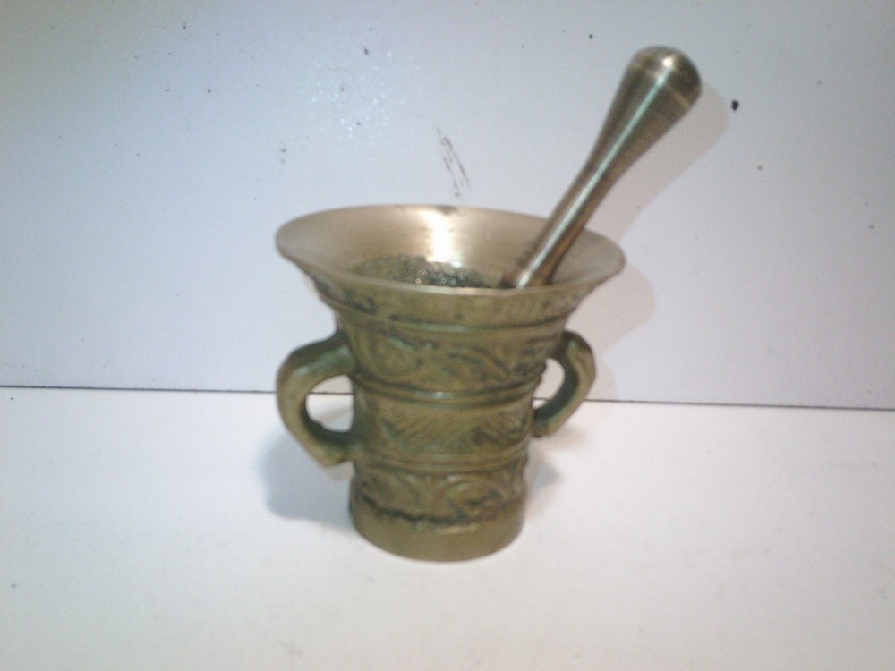 Clean Vintage 3″ Heavy Steel Mortar & Pestle FREE SHIPPING
