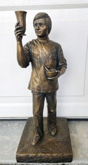 XL Bronze Apothecary Pharmacist Pharmacy Statue Trophy Award Figure Vtg