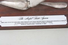 1960’s AWFUL TASTE SPOON Used for Bitter Medicines, on Wood Made in Spain