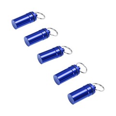 2-5pcs Mini Keychain Tablets Case Water Proof Outdoor Tablets Container Blue