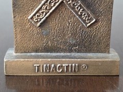 Vintage Pharmacy Brass Paperweight Tinactin Promotion Advertising Symbol 1980