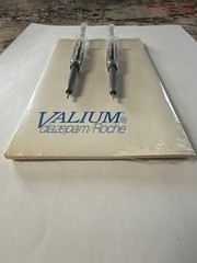 Vintage 1980’s Valium Roche Pharmaceutical Rep Advertisement Pens & Notepad-Rare