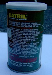 vintage 1970s DATRIL METAL CAN(!) pharmaceutical pain reliever Bristol Meyers