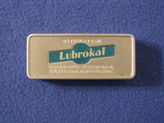 VINTAGE 50’s GERMAN LUBROKAL (INSOMNIA) 50 PILL TIN BOX H&E ALBERT A G WIESBADEN