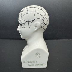 Schering TRIFALON Full-Range Tranquilizer Phrenology Head Ceramic Bust 1960s