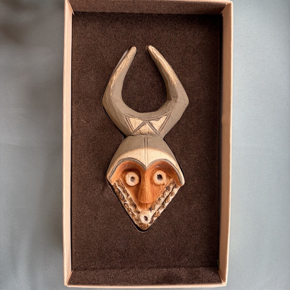 Vintage McNeil Pharmaceutical advertising physician gift African animal mask