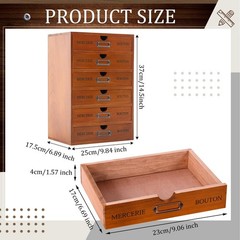 Wesiti 6 Drawer Vintage Wooden Desk Organizer, Apothecary Cabinet Storage Box…