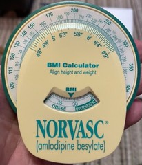 NORVASC FRIDGE MAGNET BMI CALCULATOR ADVERTISING HEALTH METER ADSTRACTS RALEIGH