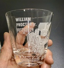 Set Of 5 Vtg William Proctor Jr RX Pharmacist Secundum Artem 6oz Etched Glass