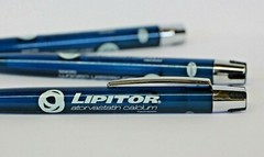 Drug Rep Pens 3 ( Lipitor ) Translucent Blues Metal and Plastic New
