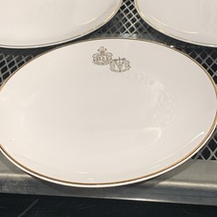 VINTAGE HALL CHINA 4 Piece Salad / Hordherves Plates PHARMACY PHARMACIST RX