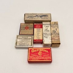 Vtg Medicinal Boxes Collection Wisconsin Headache Wafers, Gold Medal Pills etc.