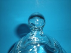 Vtg Miniature Apothecary Covered Jar Glass Candy Container w/ Lid