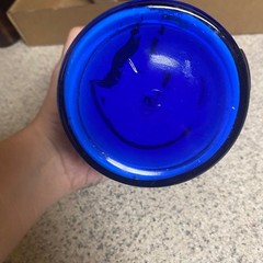 VTG Lassars Jel Cobalt Blue Glass Apothecary Jar Research Products Corp 1lb