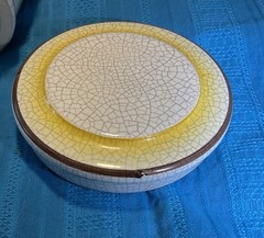 Aloe Pulv. Vintage Apothecary Jar Italian Latin Lid Crackled Rare Vanity Storage