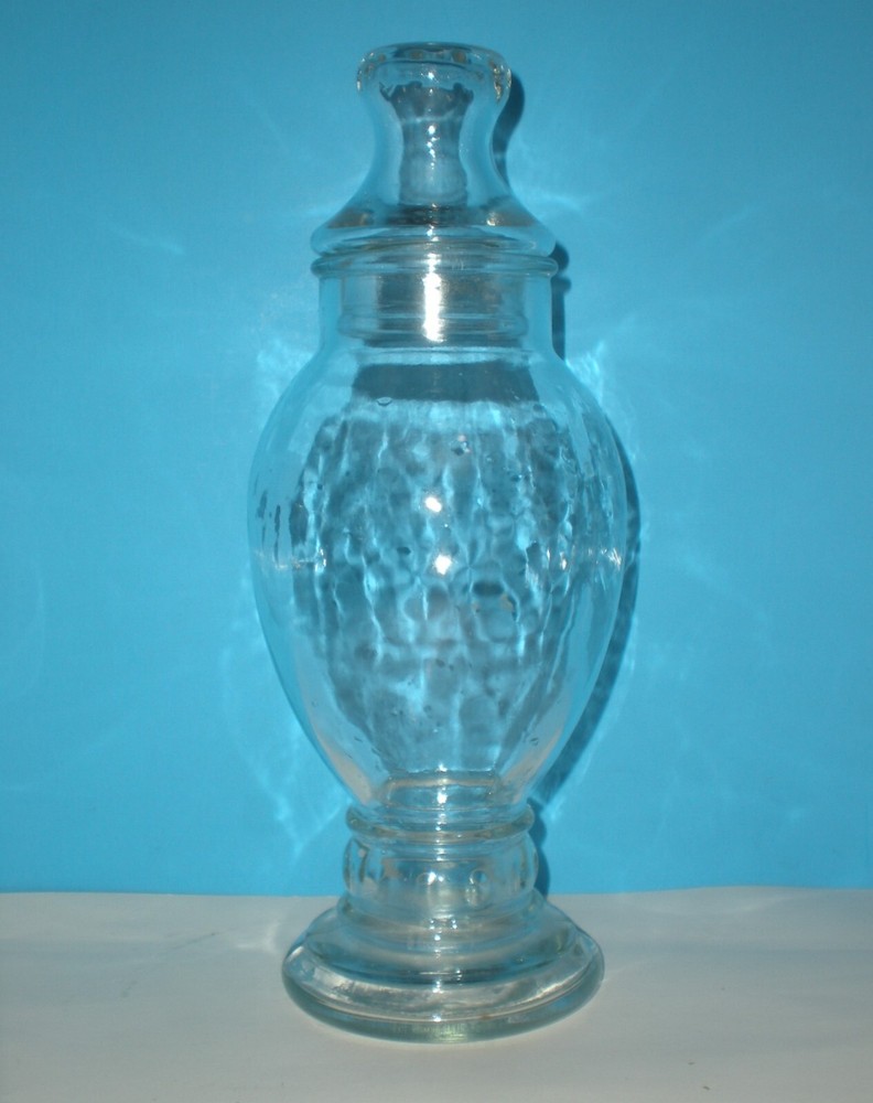 Antique Drug Store Apothecary Display Candy Jar Dakota Glass 10″ vtg