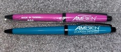 Plastic Drug Rep Pens Pharmaceutical Pharma Medical – Pink (New) And Blue (Used)