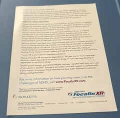Vintage Focalin XR 9 piece Patient Starter Info Kit Pharmaceutical Rep 2007