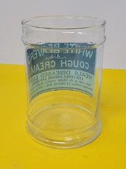 Vintage Glass Jar White Beaver’s Cough Cream Medicine Lacrosse WI Indians RARE