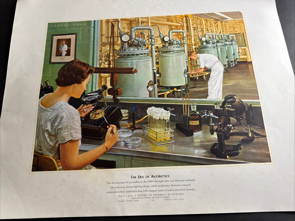 A HISTORY OF PHARMACY IN PICTURES 1954 PRINT Great Gift For Doctor 22″×18″