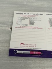 2004 Gynazole Yeast Pharmaceutical Drug Rep Notepad Sticky Notes Ad Drug Rep